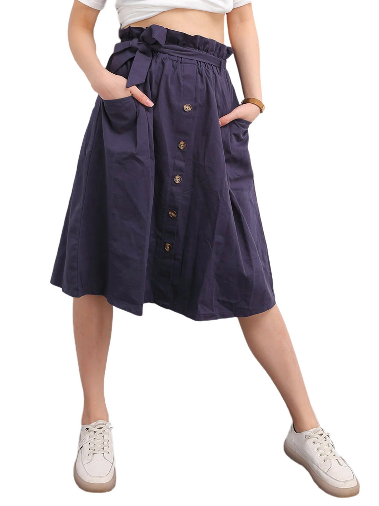 Newest Women's Summer Ruffles Button High Waist Skirts Loose Pocket Bandage Casual Skirts
Newest Women's Summer Ruffles Button High Waist Skirts Loose Pocket Bandage Casual Skirts
