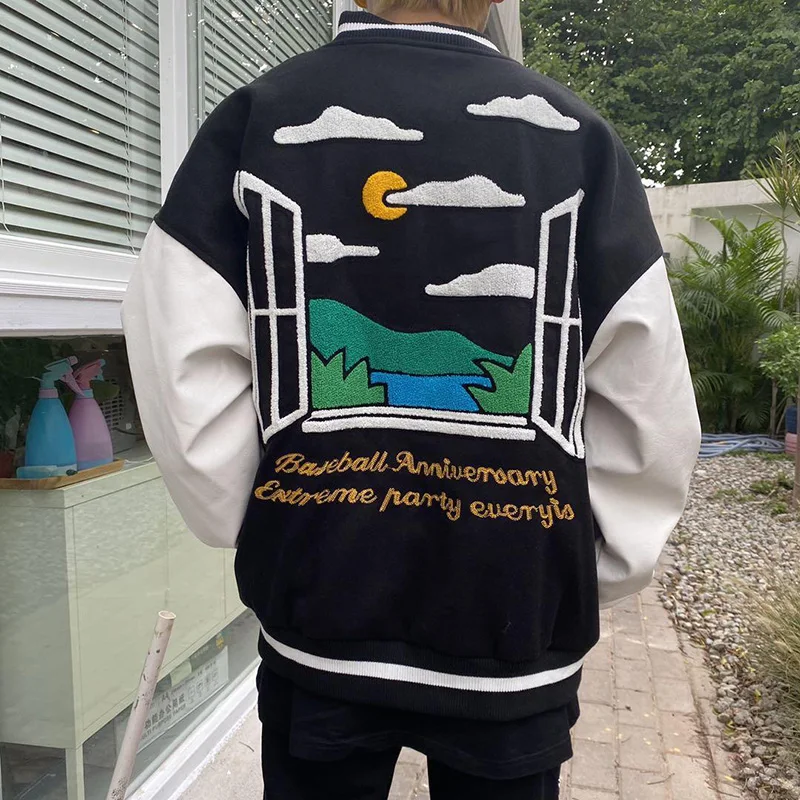 Street cartoon hit color high street scenery embroidery baseball uniform men and women hip-hop all-match jacket jacket y2k tops
Street cartoon hit color high street scenery embroidery baseball uniform men and women hip-hop all-match jacket jacket y2k tops