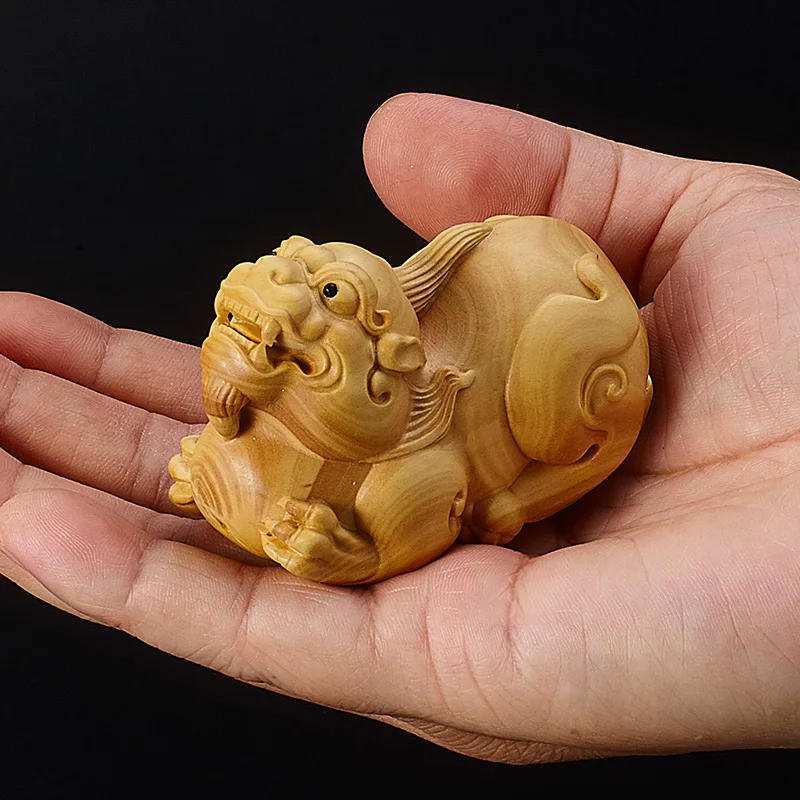 7CM Mythical Boxwood Pixiu Lion Myth Wood Animal Statue Lion Statue Arts Solid Wood Statue Lucky Statue Home Decoration
7CM Mythical Boxwood Pixiu Lion Myth Wood Animal Statue Lion Statue Arts Solid Wood Statue Lucky Statue Home Decoration