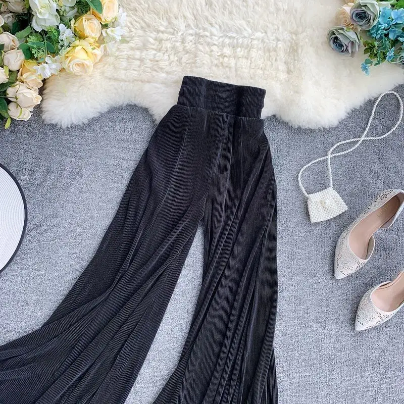 lare Pants Women Summer High Waist Ruffles FTrousers Solid Pleated Design Korean Ladies Breathable Elasticity Trendy New Stylish
lare Pants Women Summer High Waist Ruffles FTrousers Solid Pleated Design Korean Ladies Breathable Elasticity Trendy New Stylish
