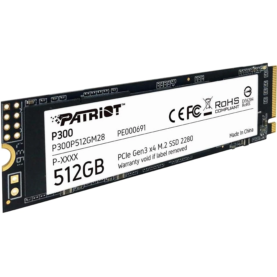 Накопитель SSD Patriot PCI-E NVMe M.2 512Gb P300P512GM28 P300 2280 | Компьютеры и офис