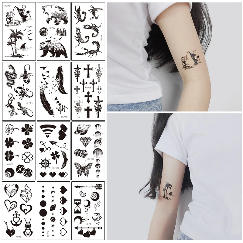 Наклейка-Татуировка Clover Dice временная Водонепроницаемая татуировка для мужчин и