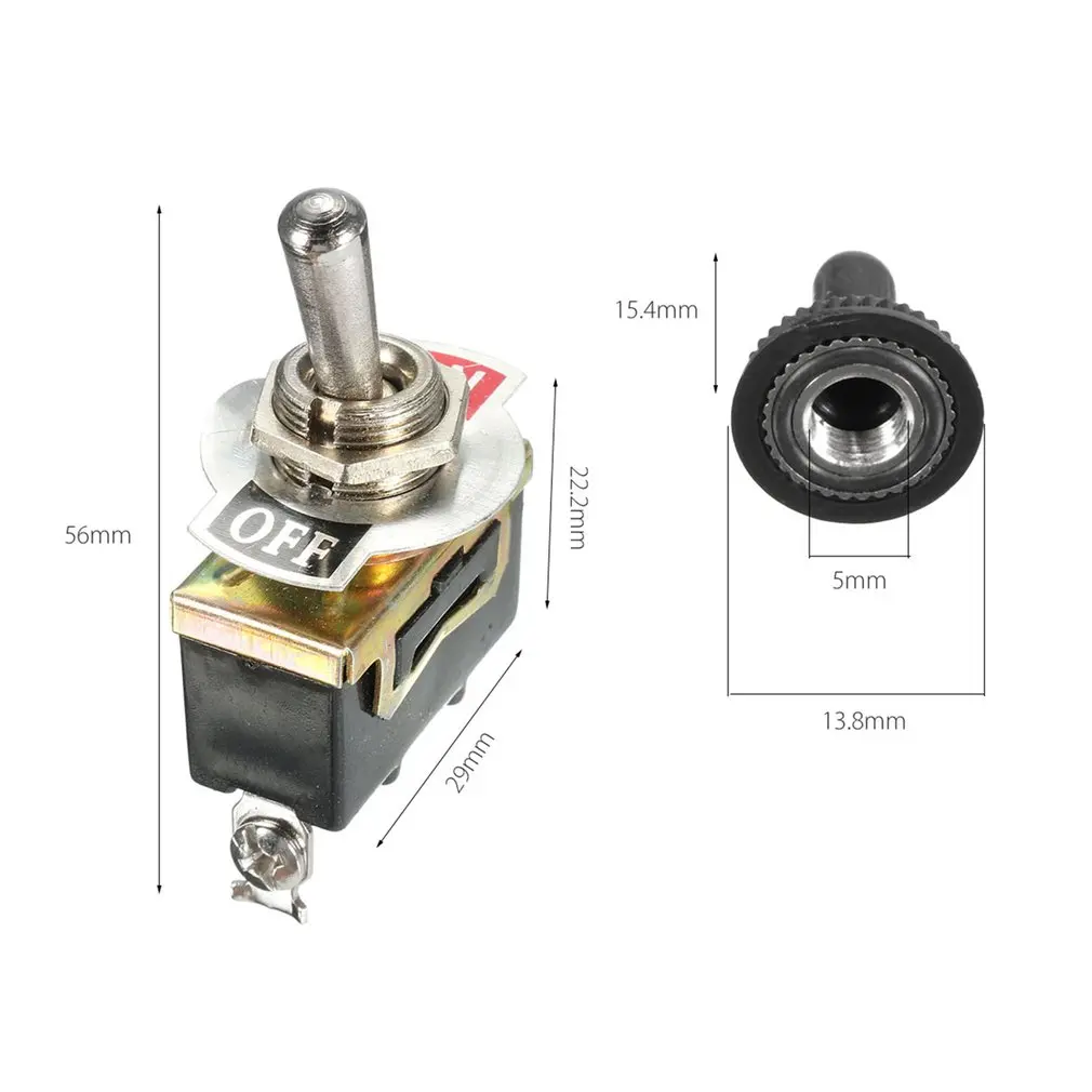 5Pcs 15A 250V SPST Control 2Pins 2 Terminal ON/OFF Toggle Rocker Switch Waterproof Boot Car Boat Auto Kit Heavy Duty
5Pcs 15A 250V SPST Control 2Pins 2 Terminal ON/OFF Toggle Rocker Switch Waterproof Boot Car Boat Auto Kit Heavy Duty