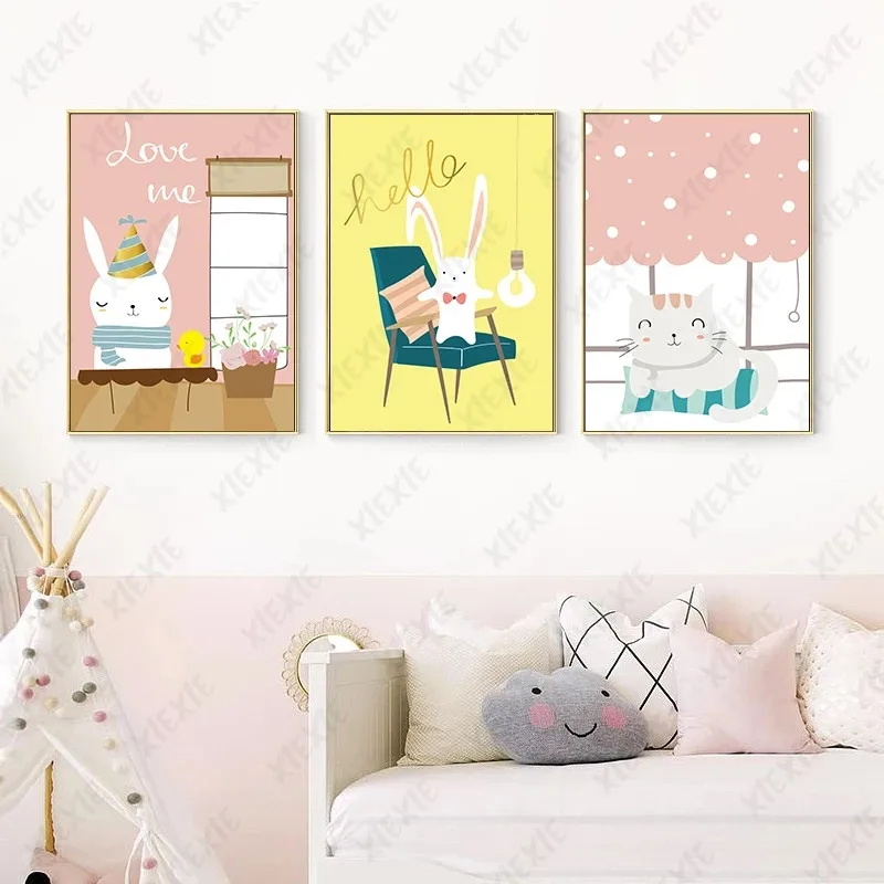 Nursery Colorful Poster Cartoon Canvas Painting Rabbit Bear Childlike Wallpaper Print Picture Art Craft Decoration Kids Room
Nursery Colorful Poster Cartoon Canvas Painting Rabbit Bear Childlike Wallpaper Print Picture Art Craft Decoration Kids Room