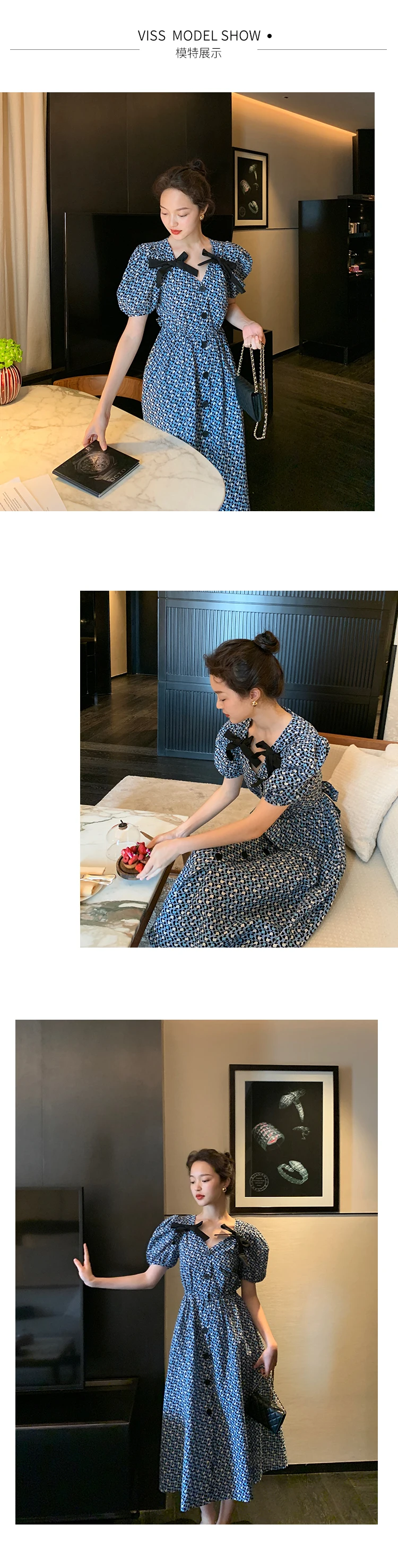 V-neck Bow Blue Floral Dress for Women Summer Tight Waist Slimming Sweet Salt Girl Long Dress
V-neck Bow Blue Floral Dress for Women Summer Tight Waist Slimming Sweet Salt Girl Long Dress