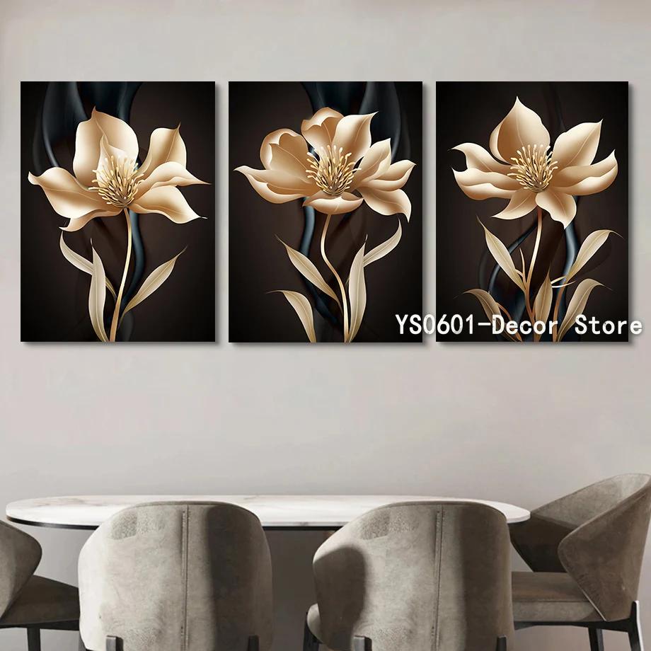 Wall Art Canvas Painting Abstract Black Golden Flower Nordic Posters and Prints Picture Home Living Room Decor (No Frame) 
Wall Art Canvas Painting Abstract Black Golden Flower Nordic Posters and Prints Picture Home Living Room Decor (No Frame)