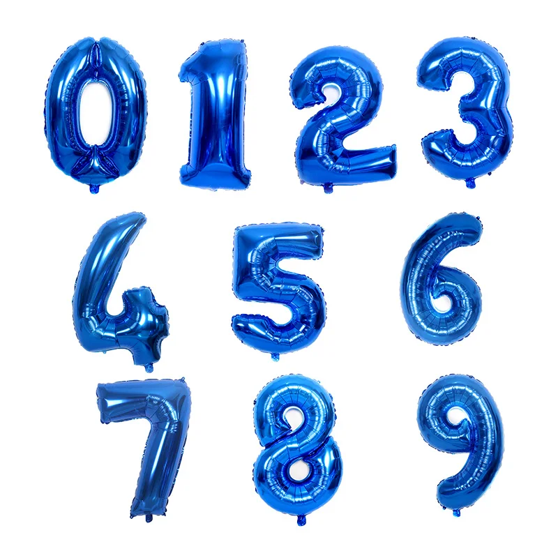 

32 inch Number Balloon 1st birthday party decorations kids 18 Digit blue balloons Wedding Figure graduation 2020 party balloons