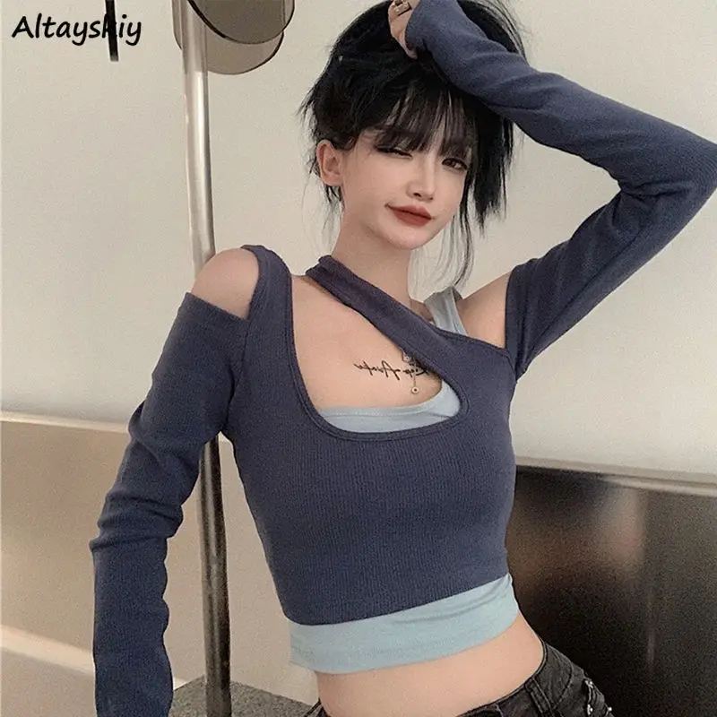 T-shirts Women Patchwork Skinny Sexy Design Long Sleeve Off Shoulder Spring Party Fashion Streetwear Hot Sale Ladies Crop Top
T-shirts Women Patchwork Skinny Sexy Design Long Sleeve Off Shoulder Spring Party Fashion Streetwear Hot Sale Ladies Crop Top