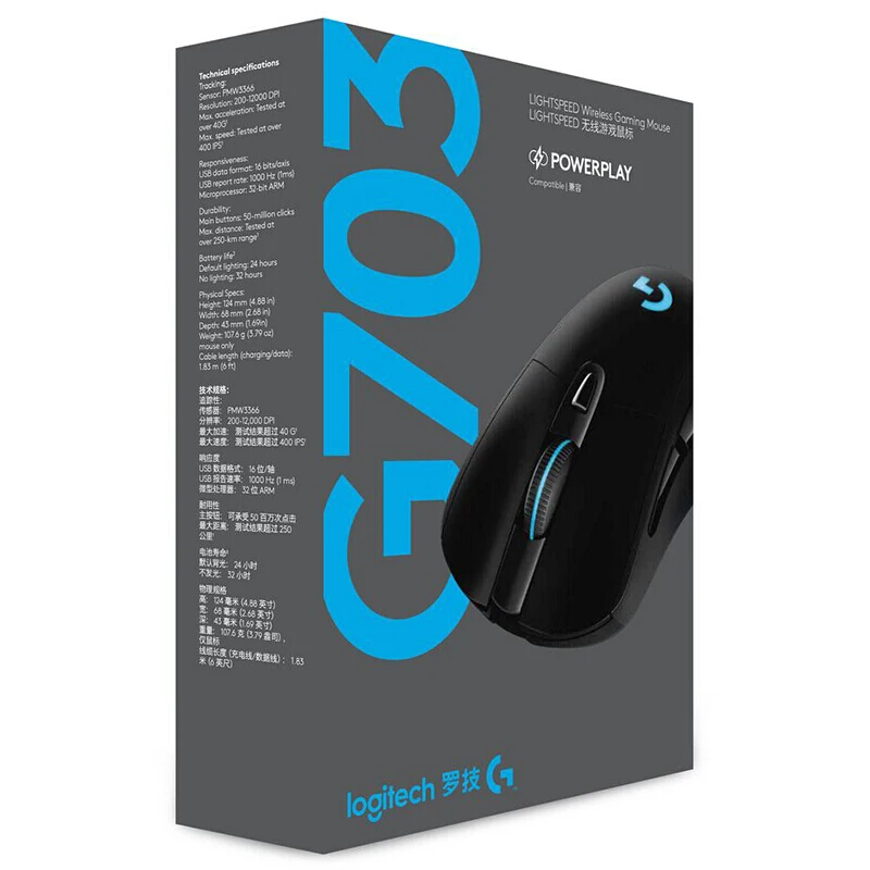 Original logitech G703 LIGHTSPEED wireless gaming mouse 12000DPI PMW3366 Sensor for pc gaming mouse gamer
Original logitech G703 LIGHTSPEED wireless gaming mouse 12000DPI PMW3366 Sensor for pc gaming mouse gamer