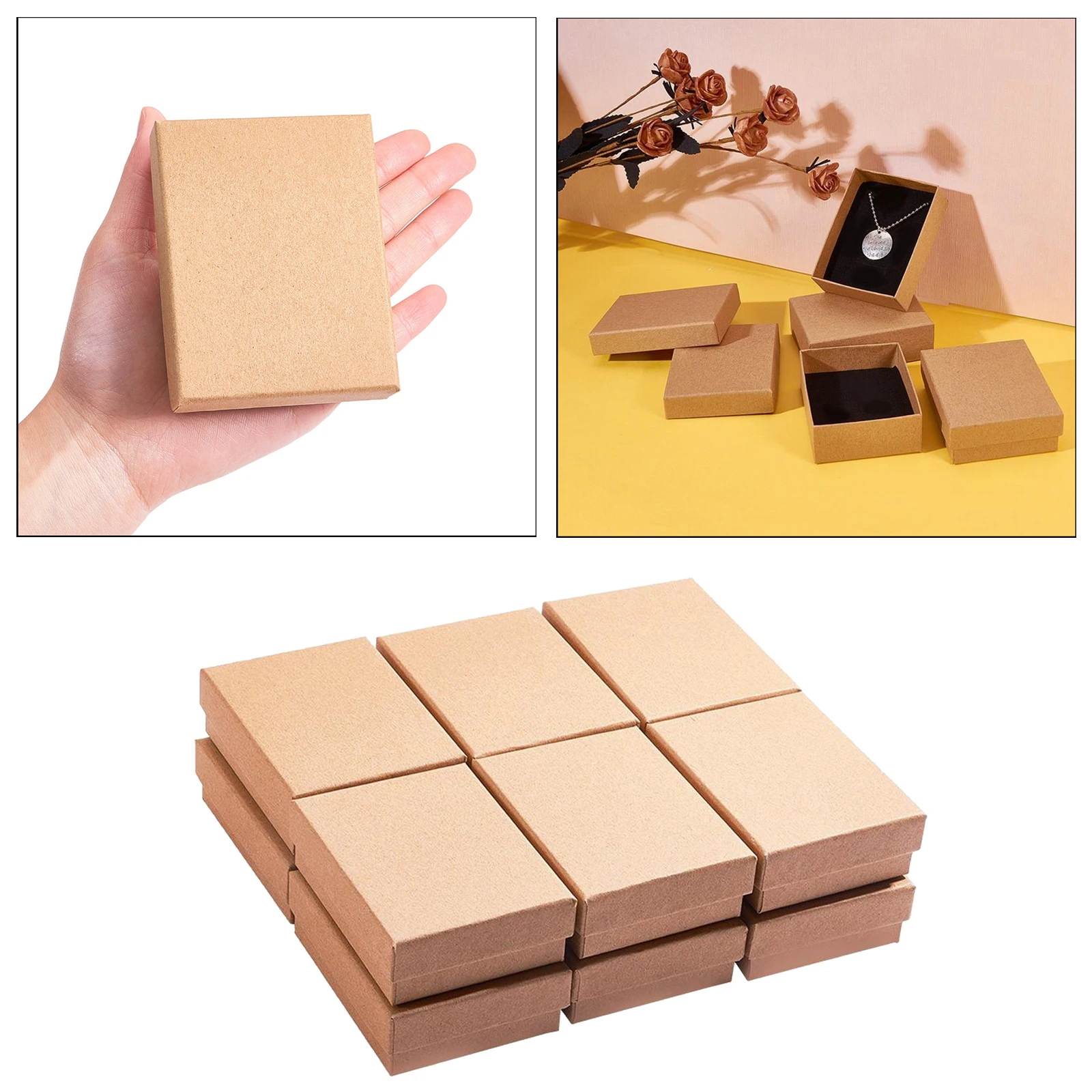 

12pcs Cardboard Paper Jewelry Rings Showcase Box Gift Box Wholesale