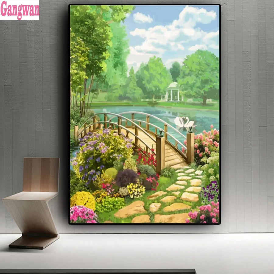 Full Square/Round Drill 5D DIY Diamond Painting Scenery Bridge garden wall picture diamond Embroidery mosaic rhinestone decor
Full Square/Round Drill 5D DIY Diamond Painting Scenery Bridge garden wall picture diamond Embroidery mosaic rhinestone decor