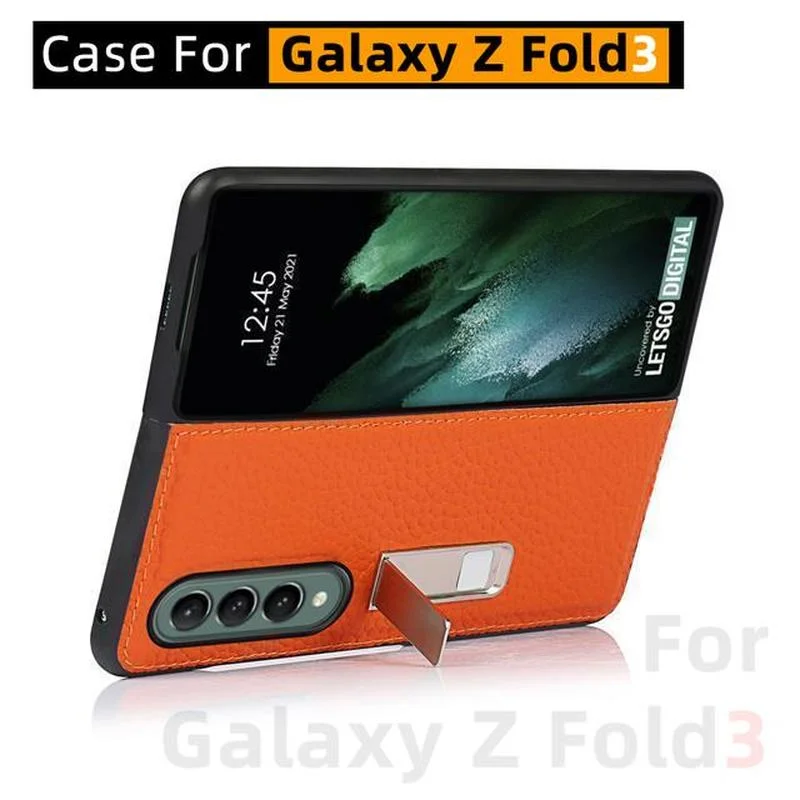 For Samsung Galaxy Z Fold3 Case, Leather Material, Galaxy Z Fold 3 Case Drop-Resistant Leather Bracket Protective Shell
For Samsung Galaxy Z Fold3 Case, Leather Material, Galaxy Z Fold 3 Case Drop-Resistant Leather Bracket Protective Shell