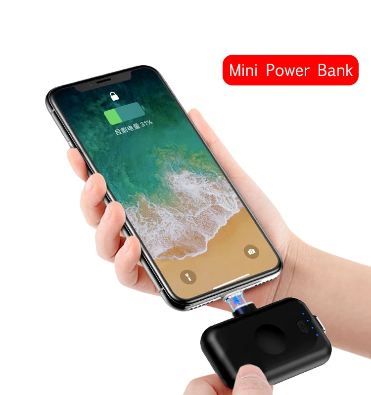 YKZ 1200 мАч Мини Внешний аккумулятор Micro USB Магнитный кабель портативное зарядное
