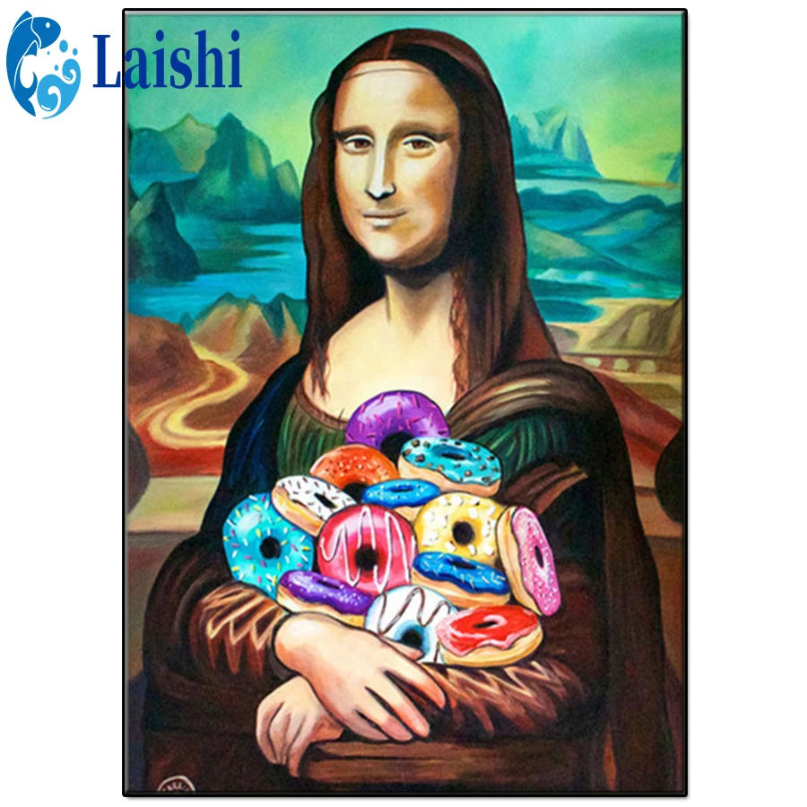 Diamant Painting Creative Mona Lisa holding a donut 5D DIY Diamond Painting Full Square Drill Embroidery Home Decor Gift Resin
Diamant Painting Creative Mona Lisa holding a donut 5D DIY Diamond Painting Full Square Drill Embroidery Home Decor Gift Resin