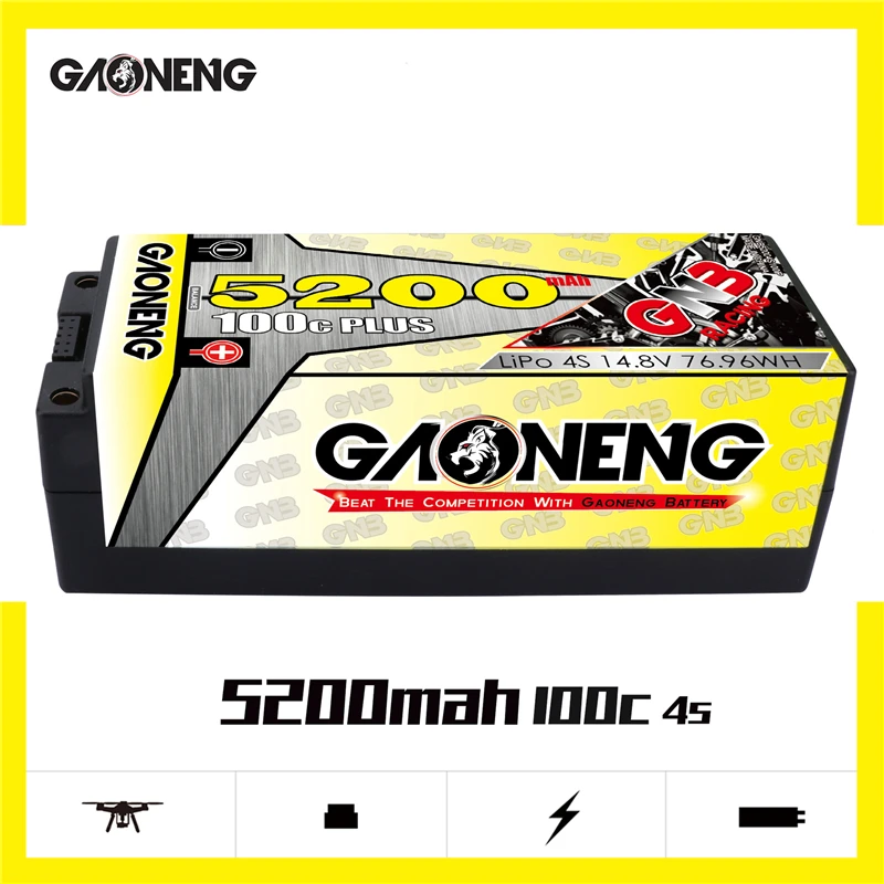 GAONENG GNB 14.8V 5200mAh 100C MAX 200C For RC Car Racing Spare Parts With Shell Upgrade LiHV 4S Rechargeable Battery
GAONENG GNB 14.8V 5200mAh 100C MAX 200C For RC Car Racing Spare Parts With Shell Upgrade LiHV 4S Rechargeable Battery