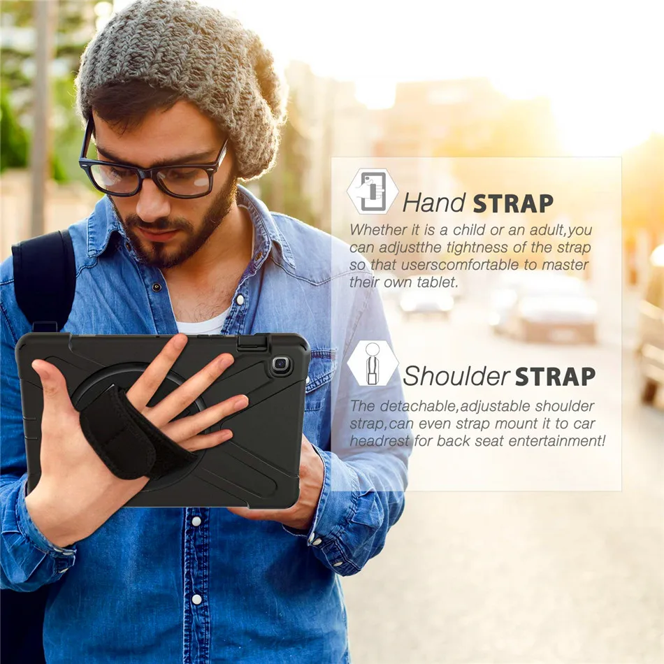 8 pc Case Tab S5e 10.5 Heavy Duty Shockproof Rugged Case Rotating Stand/Hand+Neck Strap for Samsung tab S5e 10.5 SM-T720 SM-T725
8 pc Case Tab S5e 10.5 Heavy Duty Shockproof Rugged Case Rotating Stand/Hand+Neck Strap for Samsung tab S5e 10.5 SM-T720 SM-T725