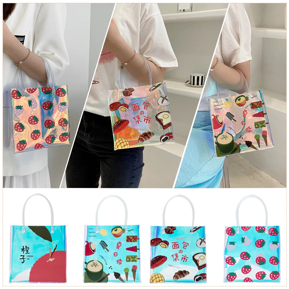Laser Food Pattern Baguette Bags Small PVC Fabric Shoulder Bags for Women Zipper Design Handbag Female Travel Totes
Laser Food Pattern Baguette Bags Small PVC Fabric Shoulder Bags for Women Zipper Design Handbag Female Travel Totes