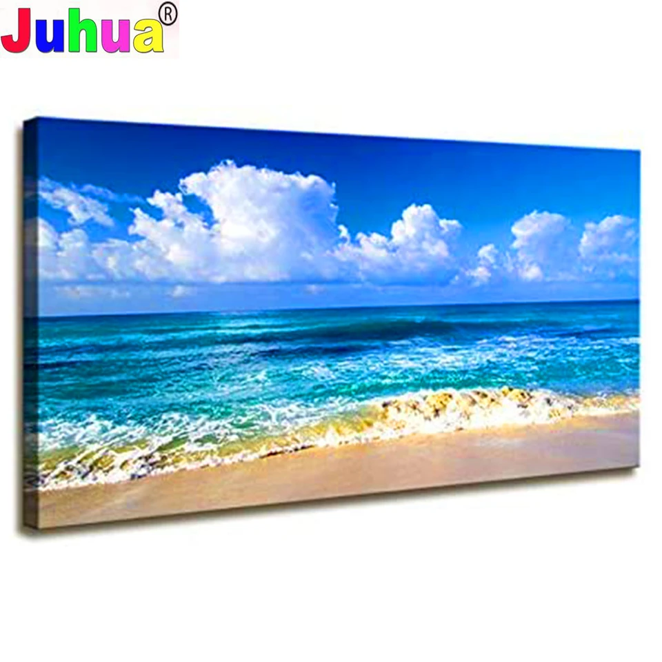 Coastal Ocean Waves sand beach Diamond Painting Large Szie Pictures Full Square Round Diamond Embroidery Mosaic Landscape, 
Coastal Ocean Waves sand beach Diamond Painting Large Szie Pictures Full Square Round Diamond Embroidery Mosaic Landscape,