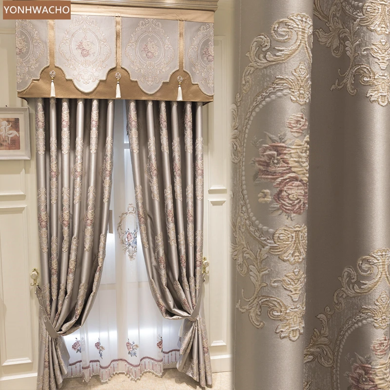 Custom curtains European villa luxury brown bedroom shading embossed jacquard cloth blackout curtain valance tulle drape C887
Custom curtains European villa luxury brown bedroom shading embossed jacquard cloth blackout curtain valance tulle drape C887