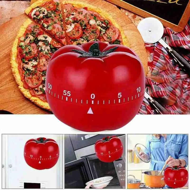 1pc Steel Tomato Timer Mechanical Kitchen Down Count Tools Cook Countdown Counter Mechanical Game Alarm Reminder C7I4