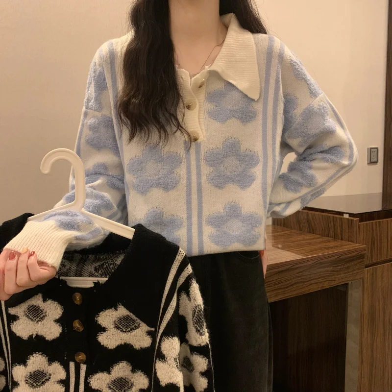 Sweater Female Autumn and Winter Loose Wear Lazy Wind 2021 New Gentle Wind Sweet Flower Soft Waxy Blouse
Sweater Female Autumn and Winter Loose Wear Lazy Wind 2021 New Gentle Wind Sweet Flower Soft Waxy Blouse