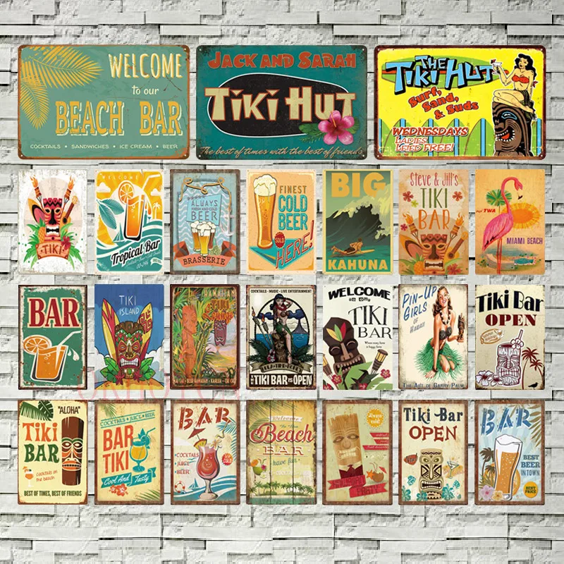 Tiki Bar Wall Decor Metal Sign Plaque Metal Summer Beach Metal Plate for Tiki Bar Beach Bar Decorative Iron Painting
Tiki Bar Wall Decor Metal Sign Plaque Metal Summer Beach Metal Plate for Tiki Bar Beach Bar Decorative Iron Painting