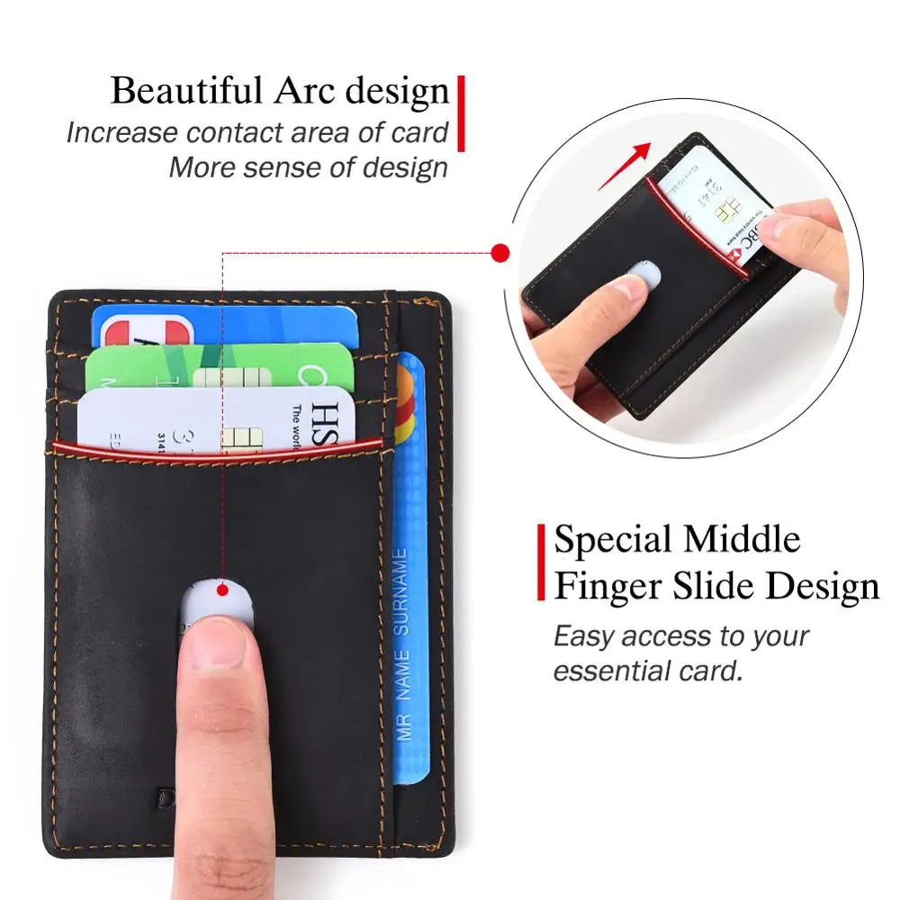 Бумажник для кредитных карт Duvence из натуральной кожи кредитница с RFID-защитой на