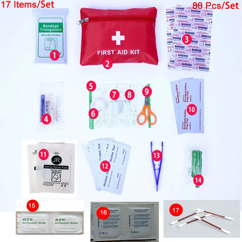 17 Items/Set Person Portable Mini Outdoor Waterproof First Aid Kit For Emergency Medical Treatment In Travel,Hiking,Camping
17 Items/Set Person Portable Mini Outdoor Waterproof First Aid Kit For Emergency Medical Treatment In Travel,Hiking,Camping