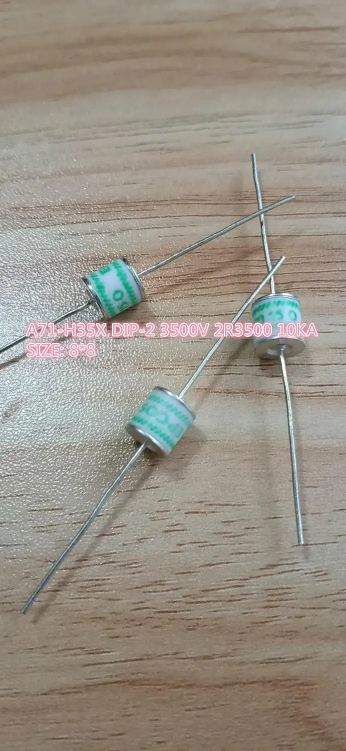 Бесплатная доставка 5 шт./лот 3500 в керамическая Газоразрядная трубка A71-H35X 2R3500 DIP-2 3500 в 10 ка 8*8 
Бесплатная доставка 5 шт./лот 3500 в керамическая Газоразрядная трубка A71-H35X 2R3500 DIP-2 3500 в 10 ка 8*8