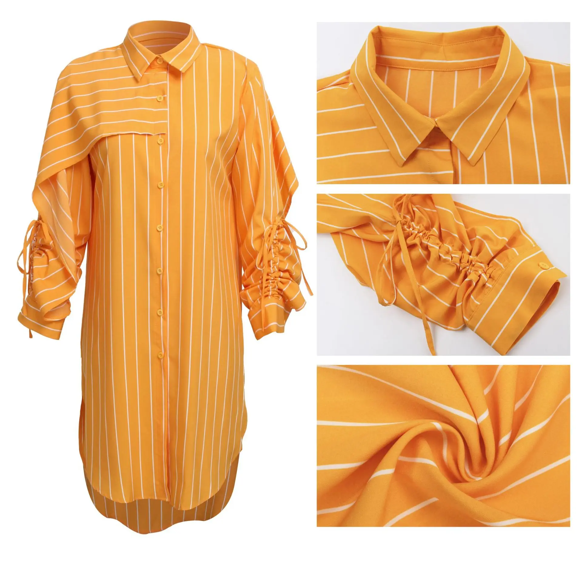 Женское платье-рубашка с длинным рукавом, на пуговицах 
Женское платье-рубашка с длинным рукавом, на пуговицах