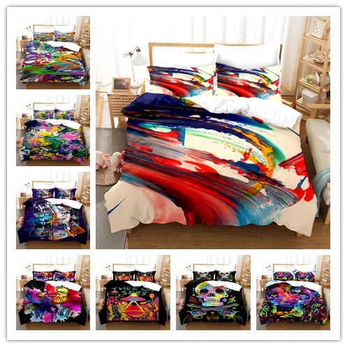 Colorful Bedding Sets with 3D Psychedelic Pattern Abstract Bedding Set Comforter Cover 2/3Pcs Douvet Cover Set King/Queen size
Colorful Bedding Sets with 3D Psychedelic Pattern Abstract Bedding Set Comforter Cover 2/3Pcs Douvet Cover Set King/Queen size