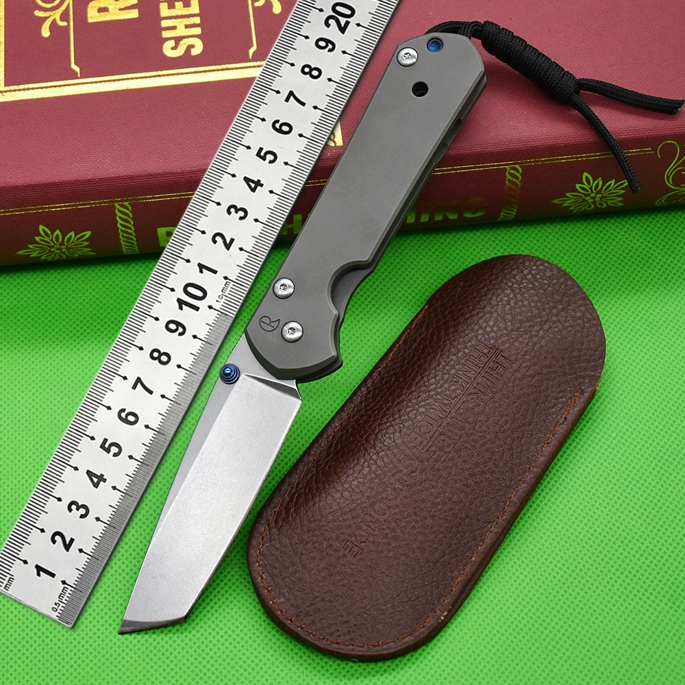 

Titanium Alloy Handle M390 Powder Steel Outdoor Survival Camping Rescue Knife EDC Damascus Blade Defense Pocket Folding Knife