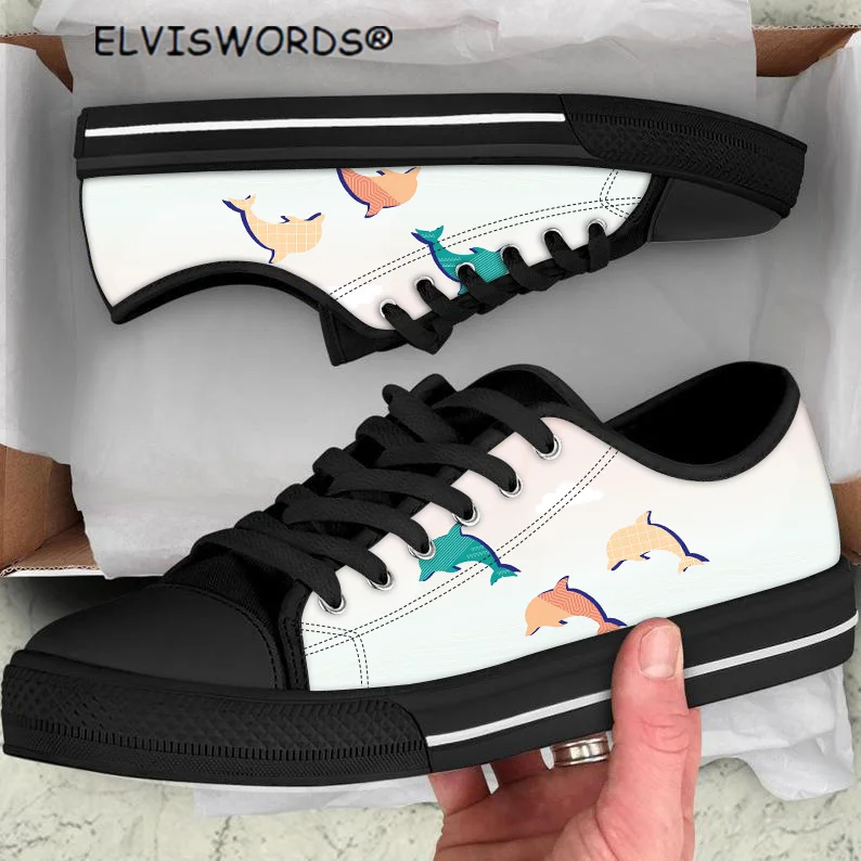 ELVISWORDS Lovely Dolphin Design Classic Low Top Style Sneakers for Women Ladies Casaul Vulcanized Shoes Female Soft Flats Shoes
ELVISWORDS Lovely Dolphin Design Classic Low Top Style Sneakers for Women Ladies Casaul Vulcanized Shoes Female Soft Flats Shoes