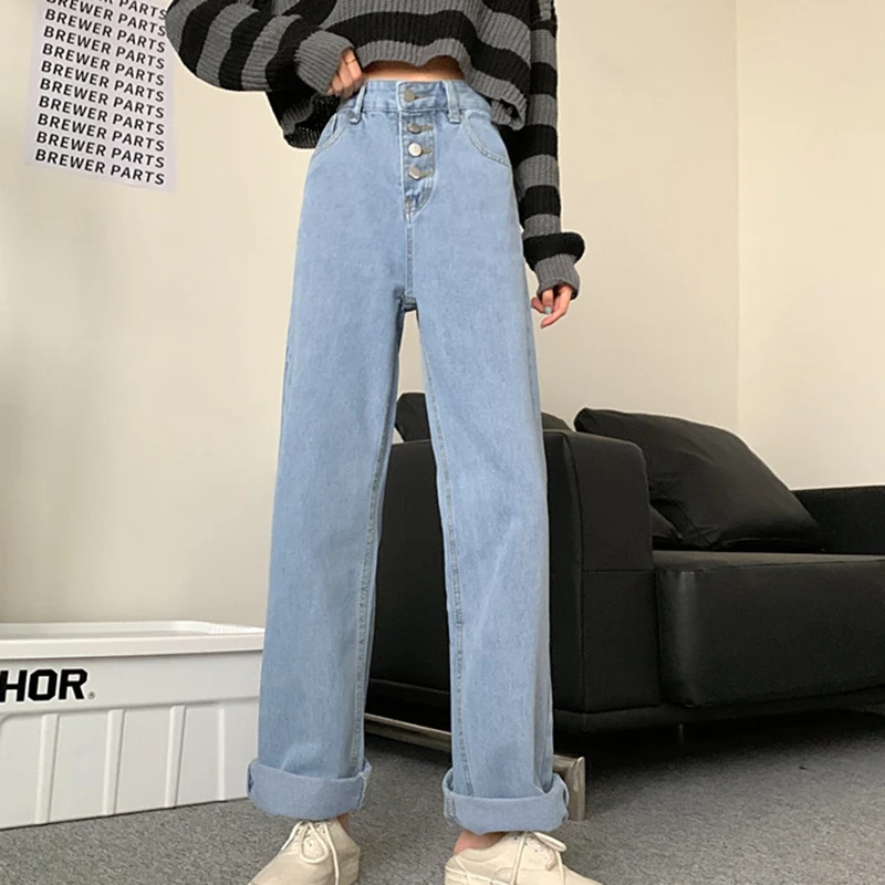 Denim Jeans Women Winter High Waist Loose Jeans Lady Wide Leg Cropped Pants Student Autumn Designer Straight Thin Mom Trousers
Denim Jeans Women Winter High Waist Loose Jeans Lady Wide Leg Cropped Pants Student Autumn Designer Straight Thin Mom Trousers