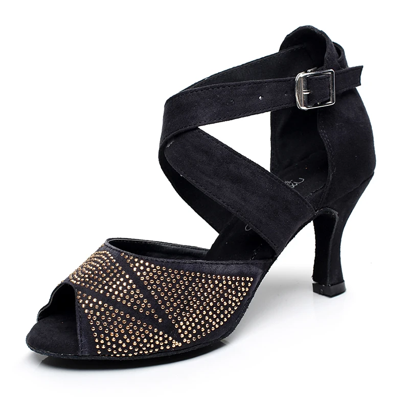 Women Black Flannel Ballroom Dancing Shoes Girls Soft Bottom Bachata Salsa Latin Dance Shoes Woman Rhinestone Dance High Heels
Women Black Flannel Ballroom Dancing Shoes Girls Soft Bottom Bachata Salsa Latin Dance Shoes Woman Rhinestone Dance High Heels