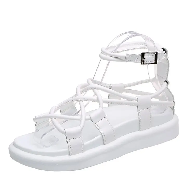 Summer fashion new 2021 Korean version of the thick-soled cross-lace sandals women 
Summer fashion new 2021 Korean version of the thick-soled cross-lace sandals women