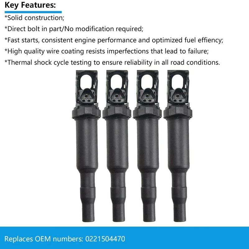 4 Pcs Ignition Coil for Bmw 325i 325ci 328i 330ci 335i 0221504470
4 Pcs Ignition Coil for Bmw 325i 325ci 328i 330ci 335i 0221504470