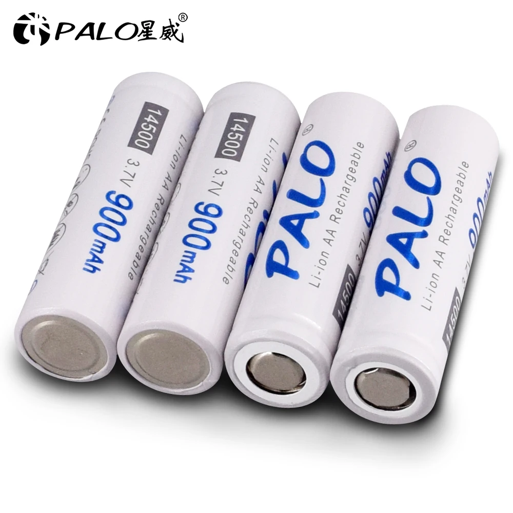 PALO 2 16 шт 14500 900mAh 3 7 V литий ионная аккумуляторная батарея AA литиевая для