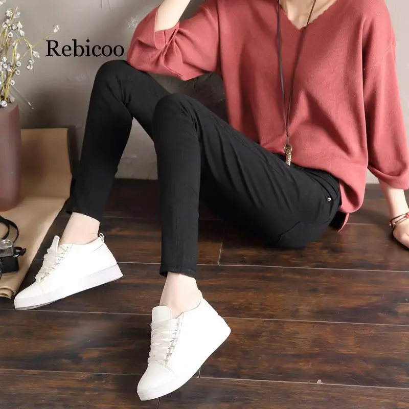 Women's white trousers pencil pants 2019 spring and autumn button pocket pants women's high waist elastic feet pants
Women's white trousers pencil pants 2019 spring and autumn button pocket pants women's high waist elastic feet pants