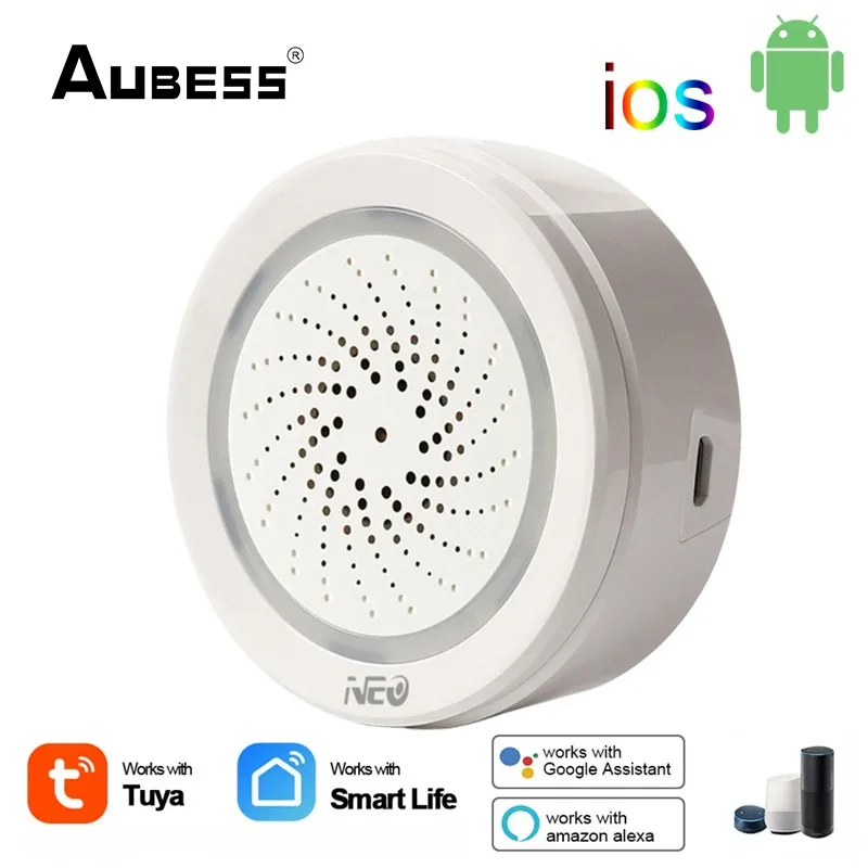 NEO Tuya WiFi Temperature Humidity Alarm Sensor Wifi Siren Tuya Compatiable With Echo Google Home Assistant Tuya SmartLife APP
NEO Tuya WiFi Temperature Humidity Alarm Sensor Wifi Siren Tuya Compatiable With Echo Google Home Assistant Tuya SmartLife APP