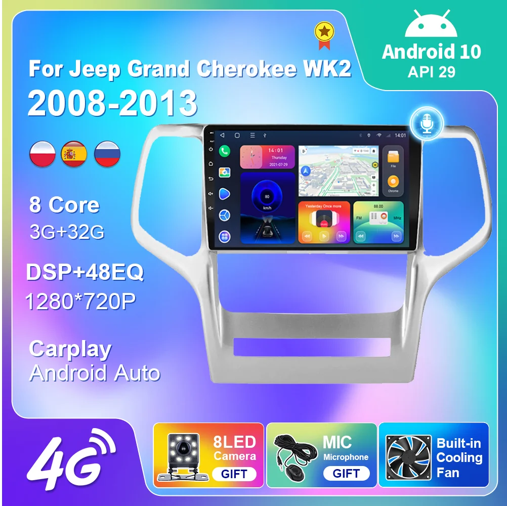 Android 10 Car Navigation GPS 9 Inch For Jeep Grand Cherokee WK2 2008-2013 Rear Cemera Multimedia Player WIFI DSP Radio 2 Din
Android 10 Car Navigation GPS 9 Inch For Jeep Grand Cherokee WK2 2008-2013 Rear Cemera Multimedia Player WIFI DSP Radio 2 Din