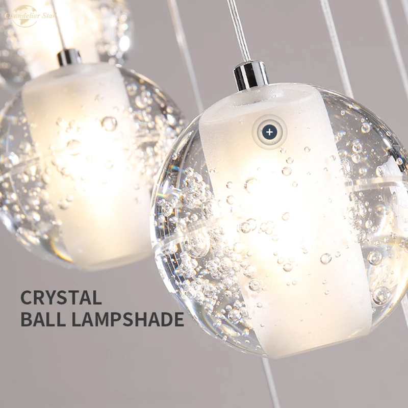 Modern LED Chandeliers Lighting Crystal Nordic Ball Pendant Hanging Lamp Fixture for Living Room Staircase Bedroom Indoor Lights
Modern LED Chandeliers Lighting Crystal Nordic Ball Pendant Hanging Lamp Fixture for Living Room Staircase Bedroom Indoor Lights