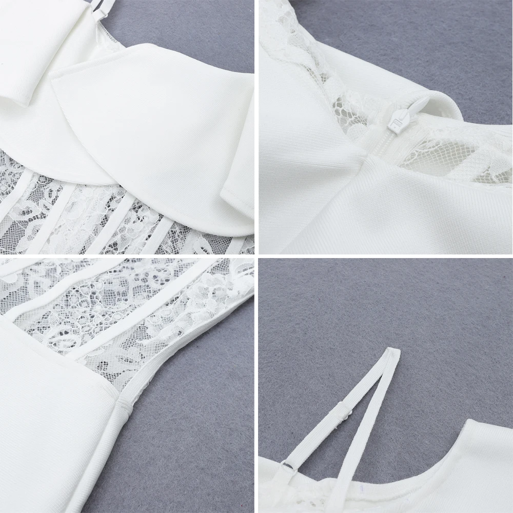 2021 New Summer Women White Bodycon Bandage Dress Sexy Lace Ruffles Spaghetti Strap Club Celebrity Runway Party Dress Vestidos 
2021 New Summer Women White Bodycon Bandage Dress Sexy Lace Ruffles Spaghetti Strap Club Celebrity Runway Party Dress Vestidos