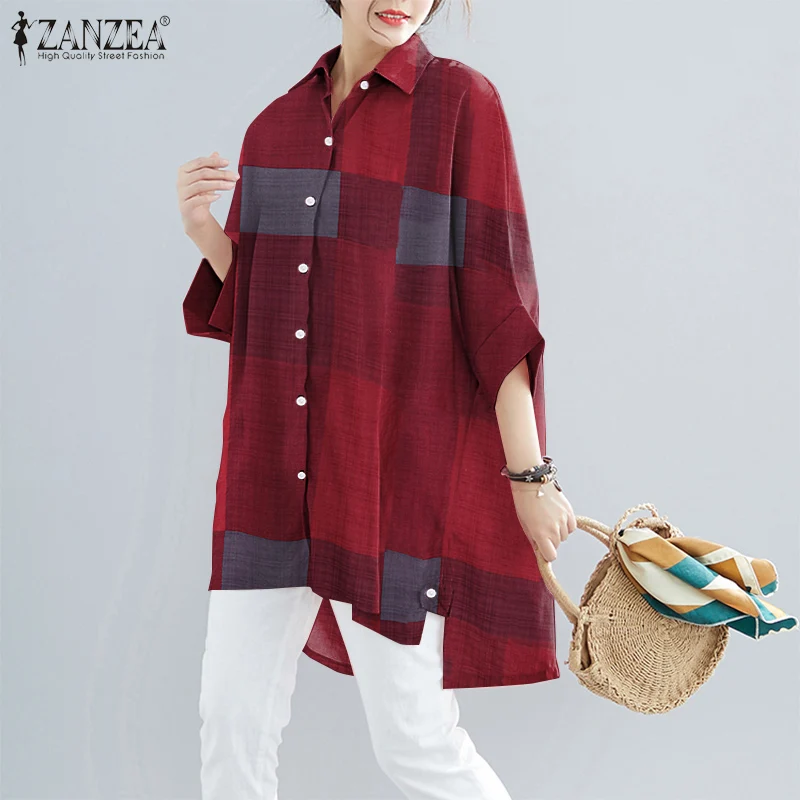 ZANZEA Women Irregular Blouses 2021 Elegant Oversized Female Clothing Casual 3/4 Sleeve Blusas Tops Button Summer Tunic Chemise
ZANZEA Women Irregular Blouses 2021 Elegant Oversized Female Clothing Casual 3/4 Sleeve Blusas Tops Button Summer Tunic Chemise