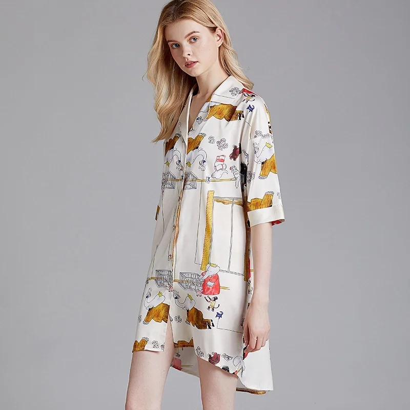 Women Silk Satin Night Gown Short Sleeve Nightdress Sleep Dress V-neck Night Shirt Sleepwear Nightwear
Women Silk Satin Night Gown Short Sleeve Nightdress Sleep Dress V-neck Night Shirt Sleepwear Nightwear
