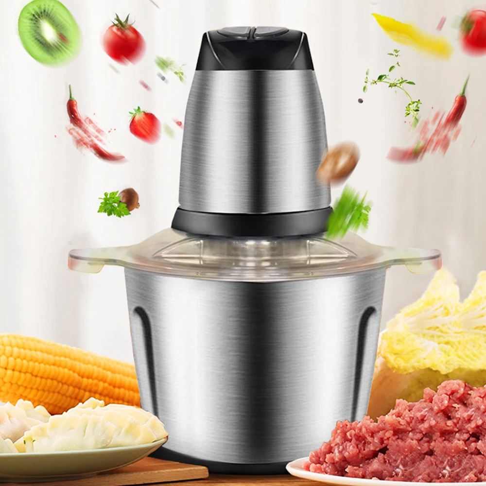 500W 3 Speed Stainless Steel 2L Capacity Electric Chopper Meat Grinder Mincer Food Processor Slicer Kitchen Tools
500W 3 Speed Stainless Steel 2L Capacity Electric Chopper Meat Grinder Mincer Food Processor Slicer Kitchen Tools