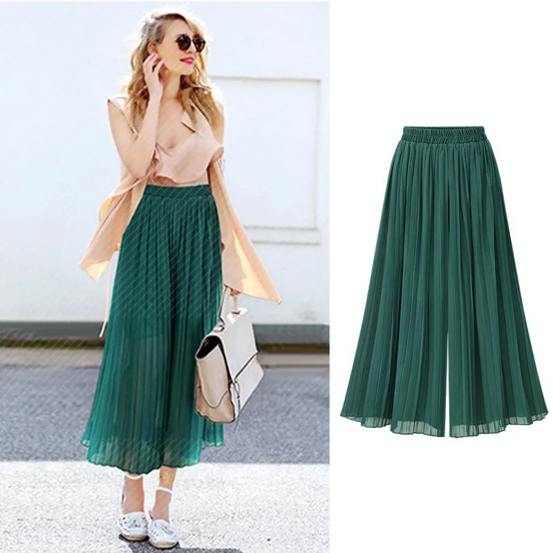 Green Large Size Pleated Chiffon Wide Leg Pants 2022 Spring Summer Women's Elastic Loose Lightweight Breathable Flared Pants
Green Large Size Pleated Chiffon Wide Leg Pants 2022 Spring Summer Women's Elastic Loose Lightweight Breathable Flared Pants