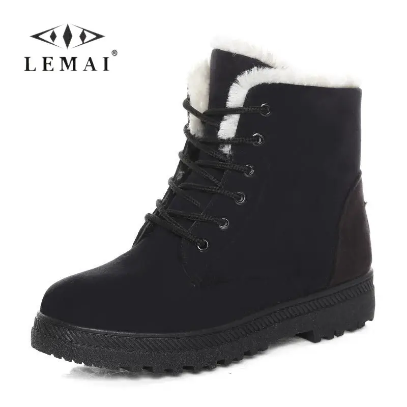 Winter Women's Fur Snow Boots Casual Round Toe Flat Rubber Booties Lace-up Solid Color Warm Plush Ankle Boots Plus Size 35-44
Winter Women's Fur Snow Boots Casual Round Toe Flat Rubber Booties Lace-up Solid Color Warm Plush Ankle Boots Plus Size 35-44