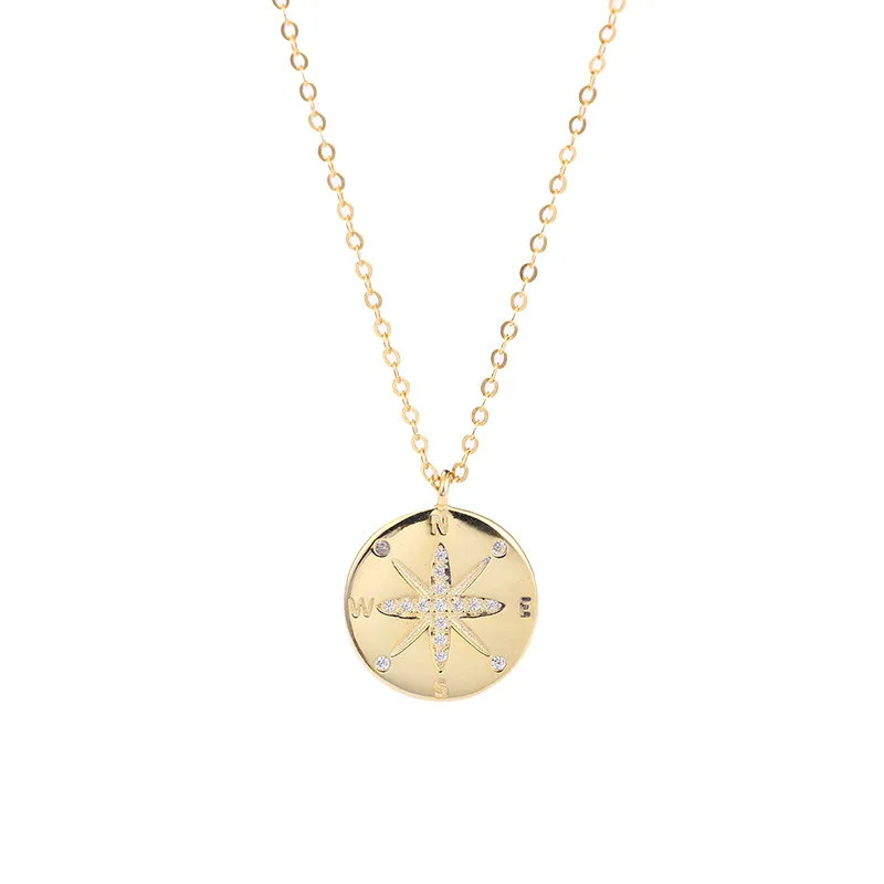 925 Sterling Silver Compass Letter Pendant Necklace Zircon Gold Round Creative Elegant Necklace For Women Coin Fine Jewelry
925 Sterling Silver Compass Letter Pendant Necklace Zircon Gold Round Creative Elegant Necklace For Women Coin Fine Jewelry