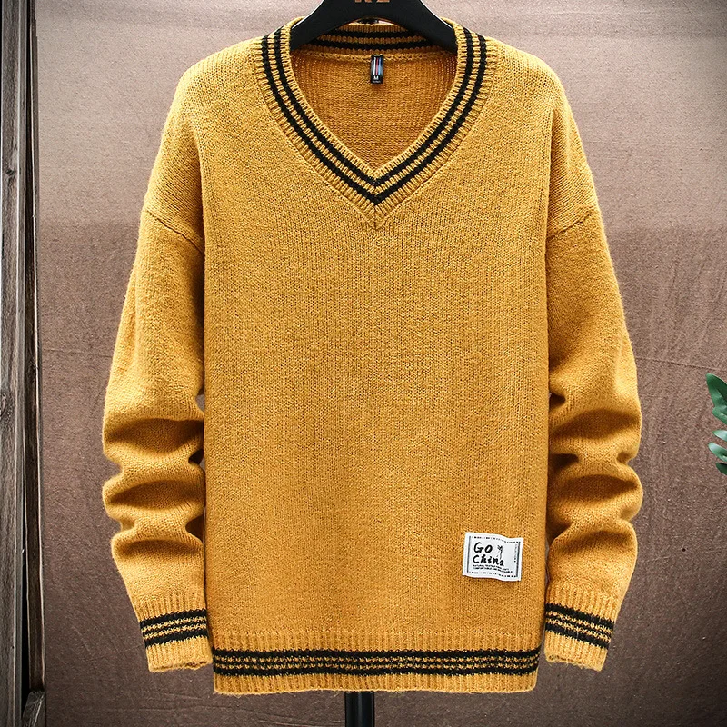 Korean Fashion Sweaters Men Long Sleeve Knit Sweater V-neck Pullover Sweater Solid Color Men Autumn Tops Pullover Shirts
Korean Fashion Sweaters Men Long Sleeve Knit Sweater V-neck Pullover Sweater Solid Color Men Autumn Tops Pullover Shirts